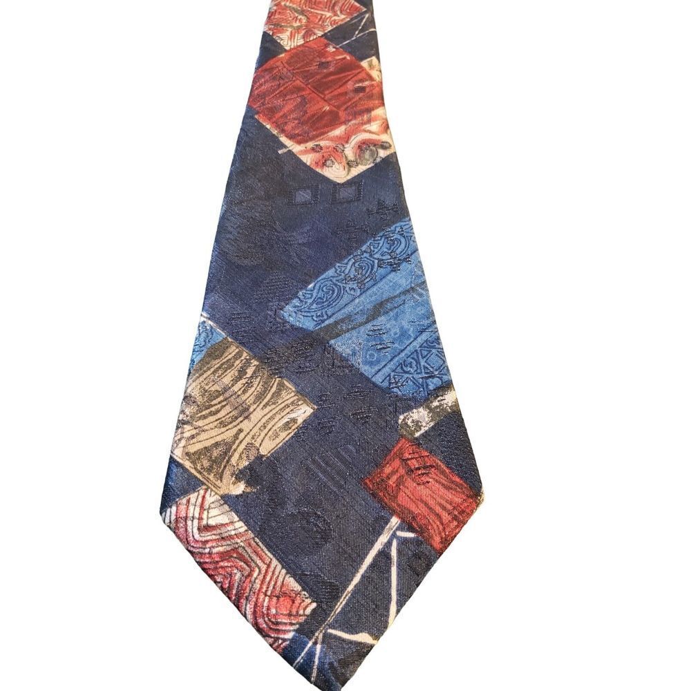 Vintage Don Loper Beverly Hills Geometric Abstract Novelty Neck Tie Made‎ in USA